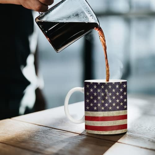 winorax Kişiselleştirilmiş Amerikan Bayrağı Kahve Kupa Bardak 11 oz 15 oz Amerika Seramik Kupalar Bardaklar ABD Bayrağı