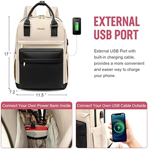 LOVEVOOK Laptop Sırt Çantası Kadın Erkek 15.6 İnç Laptop çantası USB Portu ile Moda Su Geçirmez Sırt Çantaları Öğretmen