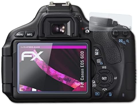 Canon EOS 60D Cam Koruyucu ile Uyumlu atFoliX Plastik Cam Koruyucu Film, Plastikten 9H Hibrit Cam FX Cam Ekran Koruyucu