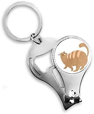 Kahverengi şişman kedi hayvan suluboya tırnak makası yüzük Anahtarlık şişe açacağı Clipper