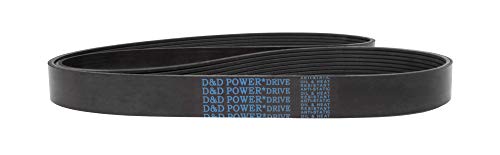D & D PowerDrive 1610M10 Poli V Kayış, 10 Bant, Kauçuk