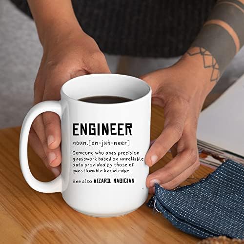 Mühendis Tanımı Mühendis Öğrencisi ve Yeni Lisanslı Yoldan Geçen Kahve Kupası (15 oz)için hassas Komik Mühendis Hediyeleri
