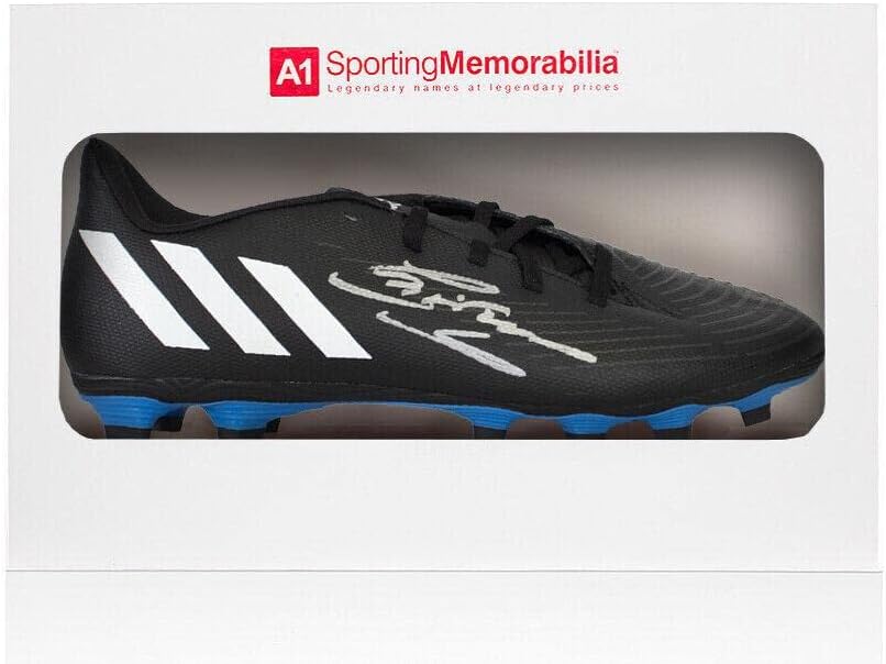 Chris Waddle İmzalı Futbol Ayakkabısı-Adidas-Hediye Kutusu İmzalı Koç Boynuzu-İmzalı NFL Koç Boynuzu