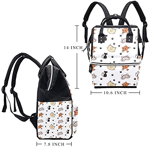 Büyük Bebek bezi çantası Sırt Çantası, Kediler Yavru Tasarım Desen Nappy Çanta Seyahat Sırt Çantası Anne ve Baba