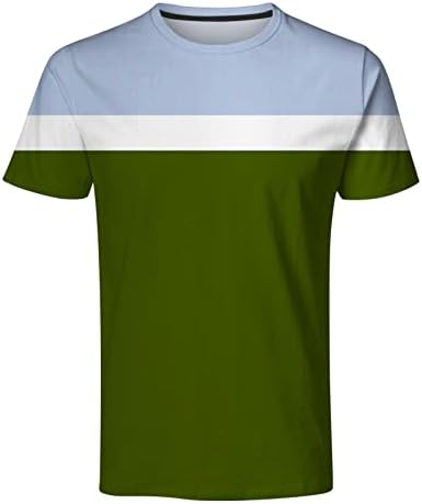 XXBR Erkek Yaz V Boyun Kısa Kollu T-Shirt Renk Blok Patchwork Atletik Egzersiz Spor Slim Fit Kas Tee Tops