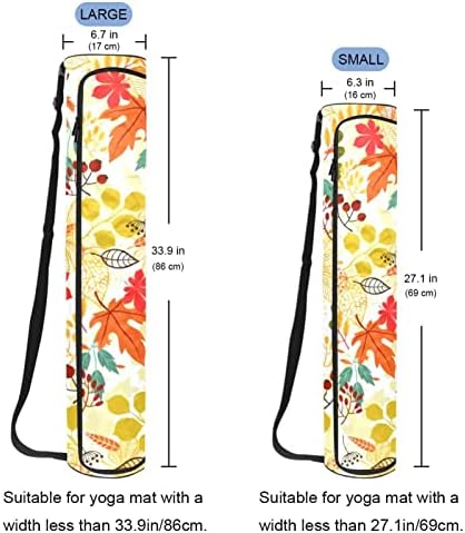 Yoga Mat Çantası, Stilize Sonbahar Yaprakları Desen Egzersiz Yoga matı Taşıyıcı Tam Zip Yoga Mat Taşıma Çantası Ayarlanabilir
