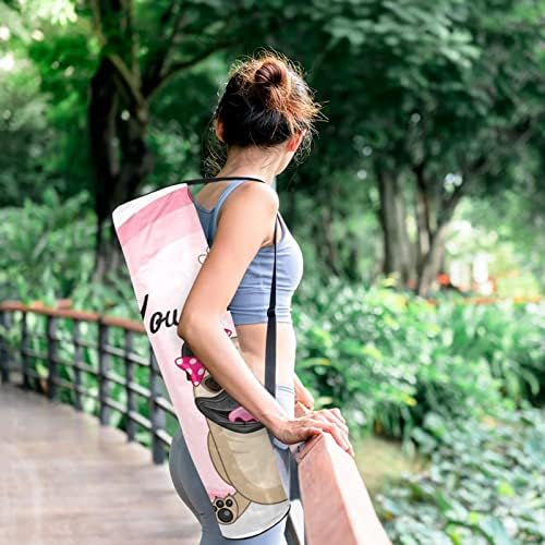 Yoga Mat Çantası, Pug Köpek Kalpler ile egzersiz yoga matı Taşıyıcı Tam Zip Yoga Mat Taşıma Çantası Ayarlanabilir