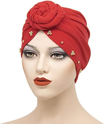 Kadın Türban Bere Şapka Düğümlü Baggy Headwrap Saç Kapakları Yumuşak Rahat Kanser Şapkalar Düz Renk Müslüman Kasketleri